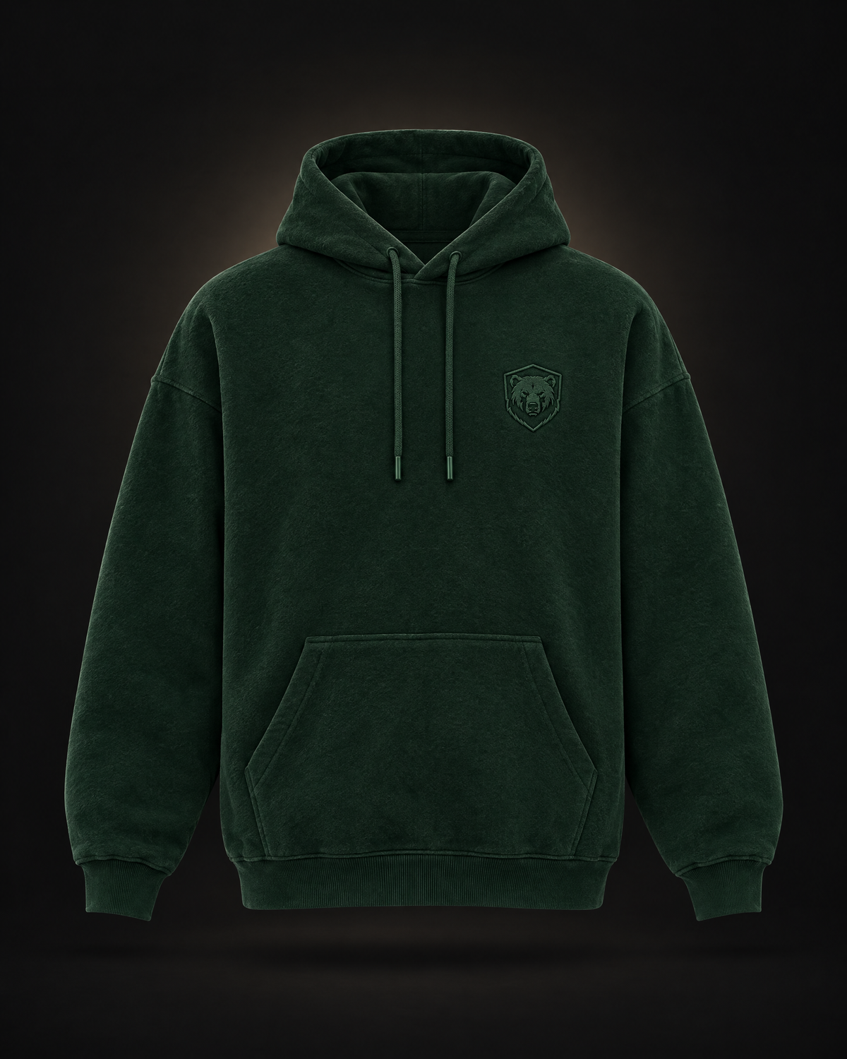 Oversized Fluffy Hoodie Dark Green