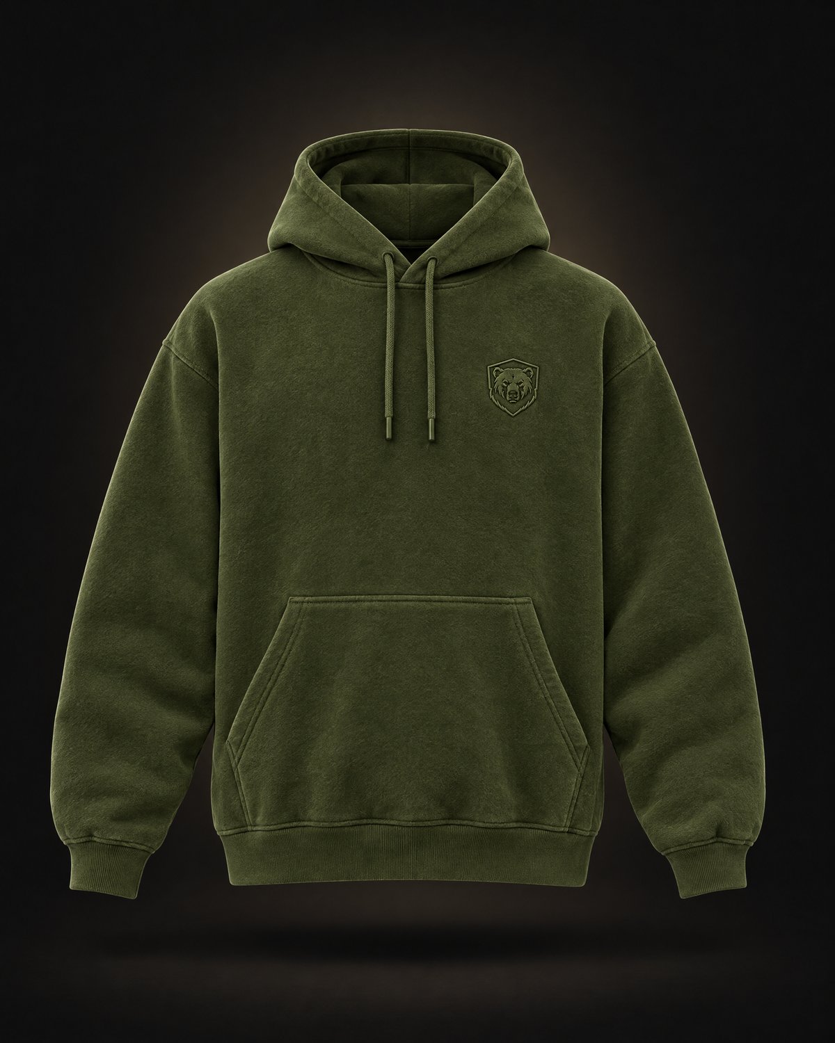 Oversized Fluffy Hoodie Olive