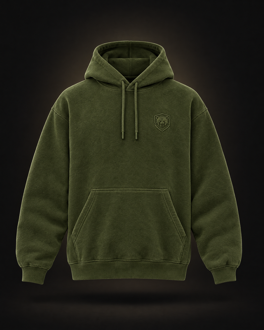 Oversized Fluffy Hoodie Olive